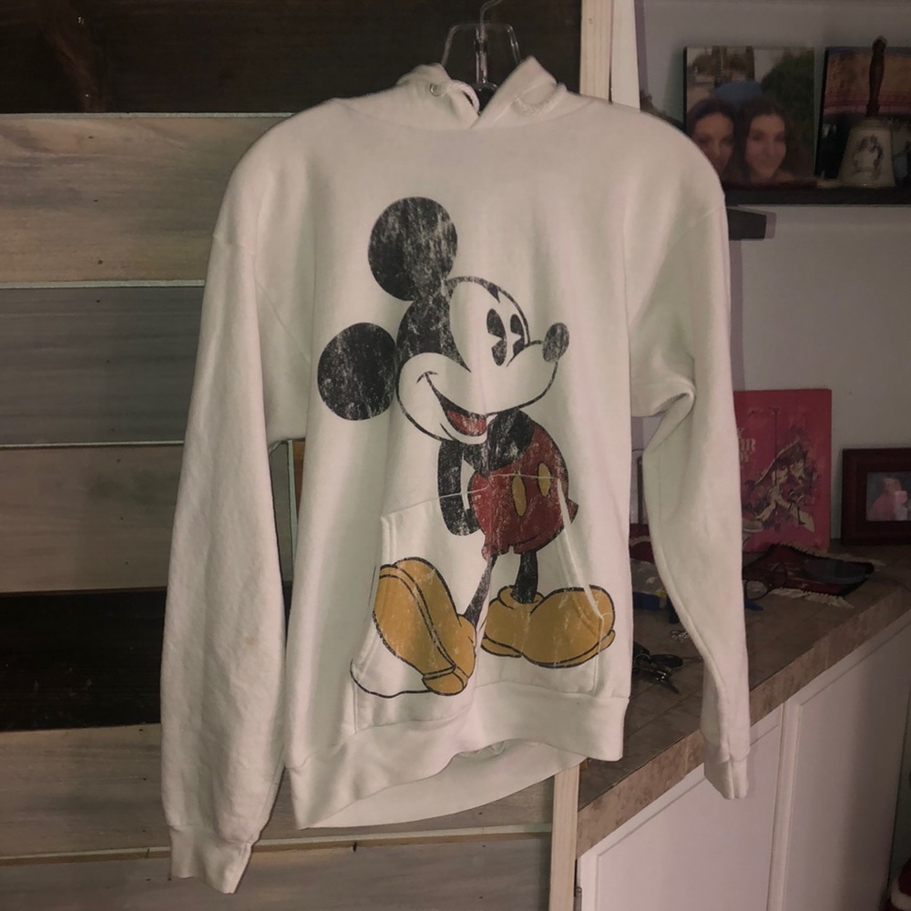 Disney Parks Mickey Mouse White Hoodie - small size - Picture 1 of 7